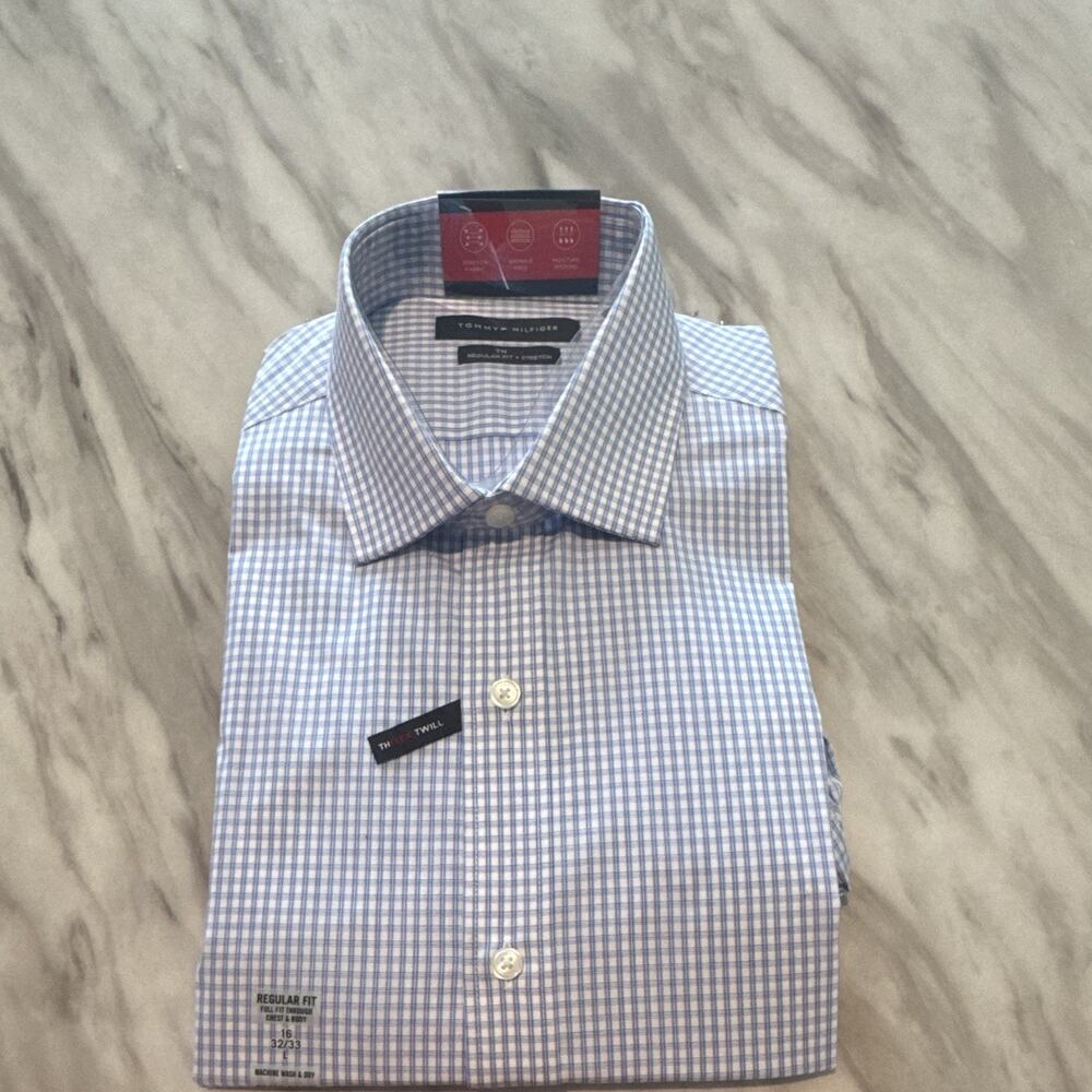 Tommy Hilfiger Men’s dress Shirt Blue/white Size large NWT